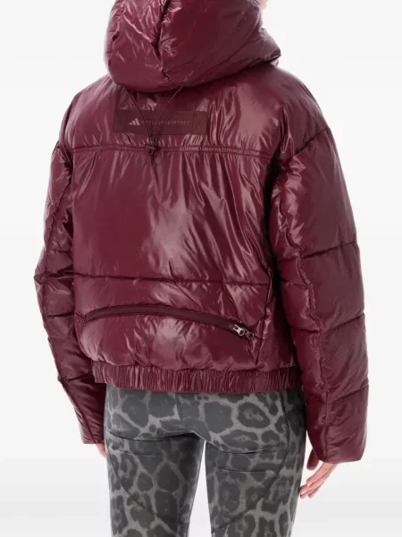 Geacă cu puf Adidas By Stella Mccartney cu glugă violet