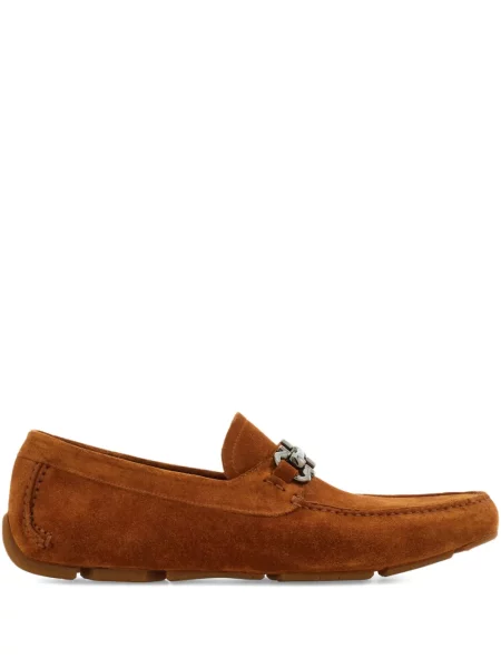 Pantofi loafer Ferragamo cu cataramă maro