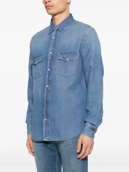 Gulerat cămașă din denim Jacob Cohën albastru