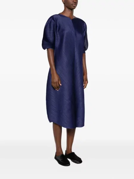 Rochie midi Pleats Please Issey Miyake albastru