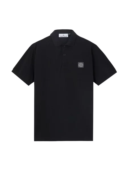 Koszulka polo Stone Island z krótkim rękawem z kamieniami czarna