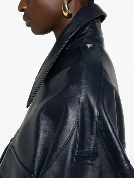 Geanta de piele Khaite albastru