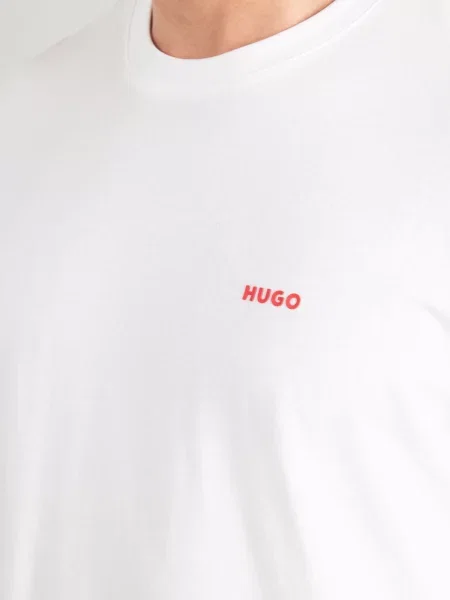 HUGO Tričko Dero krémová / jasne červená