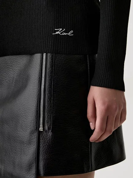 Karl Lagerfeld pulover pentru femei cu vâscoză negru