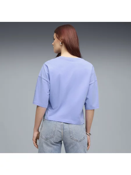 PUMA krótka koszulka oversize WARDROBE ESS Odzież S fioletowy