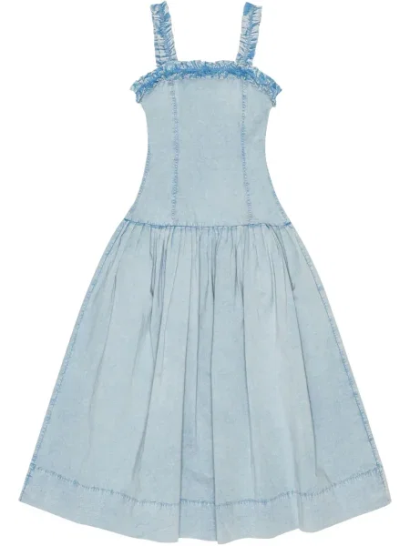 Rochie midi Ganni până la genunchi de costum albastru