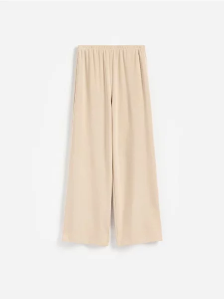 Reserved Pantaloni loose fit cu modal bej