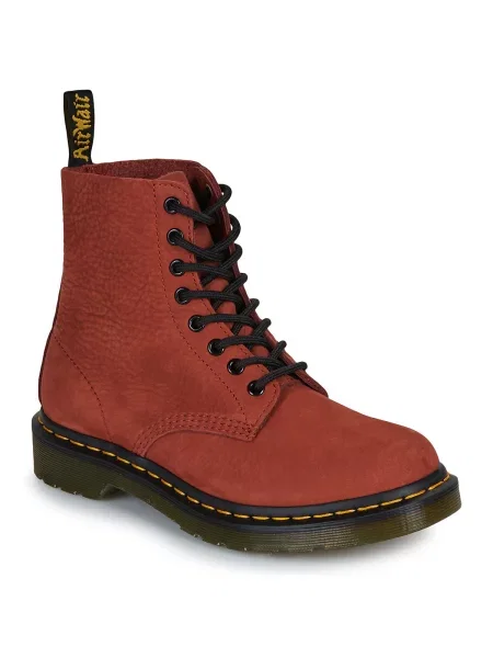 Gležnjarji Dr. Martens iz usnja nubuk rdeča