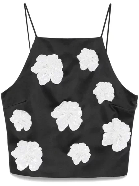 Top Rotate Birger Christensen din satin negru