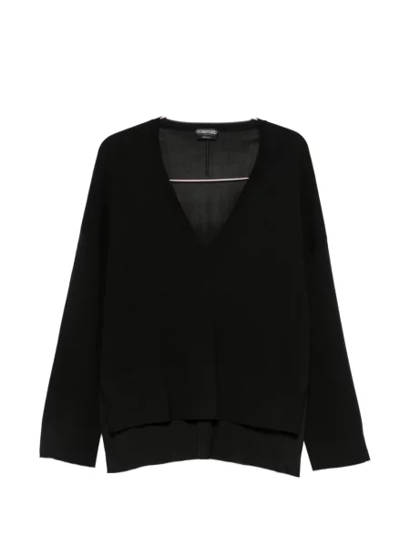 Pulover Tom Ford de lână cu decolteu în V negru