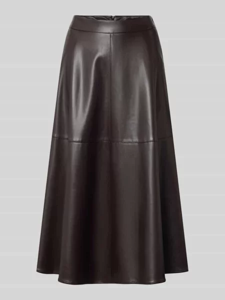 Spódnica midi z imitacji skóry z zamkiem błyskawicznym Oui