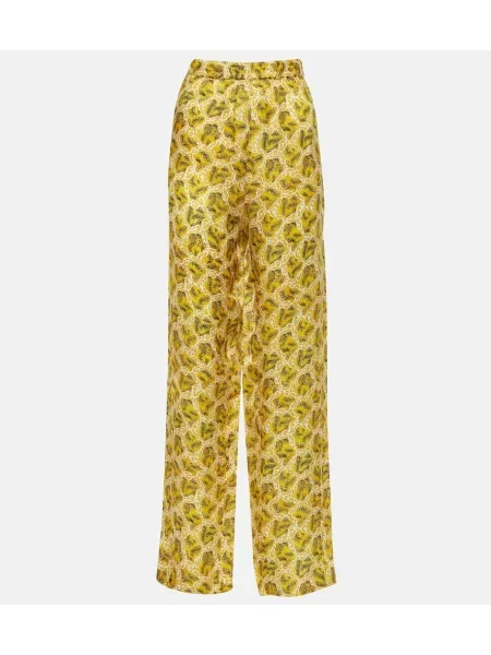 Pantaloni Isabel Marant de mătase cu imagine