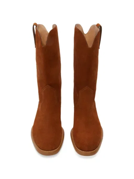 Cizme de cowboy Odissì din piele de căprioară maro