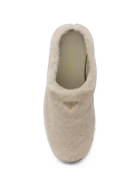 Papuci tip mules Prada din piele de oaie