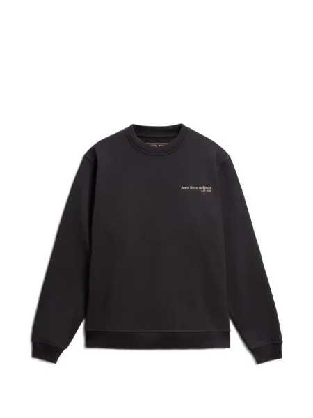 Hanorac crewneck Woolrich cu imagine cu decolteu rotund negru