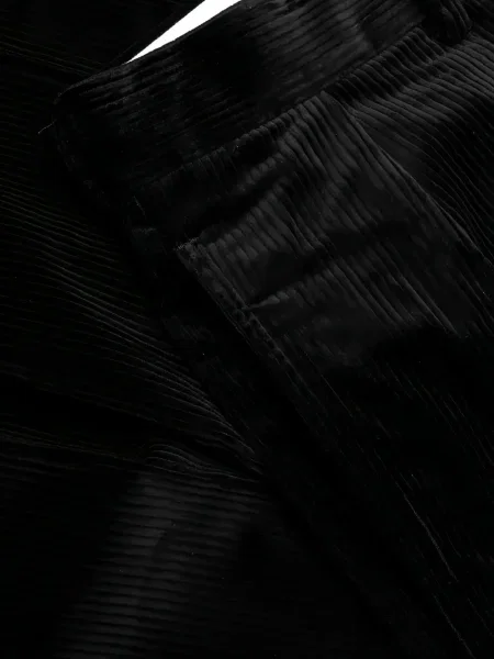 Manšestrové plisované kalhoty Wacko Maria černé