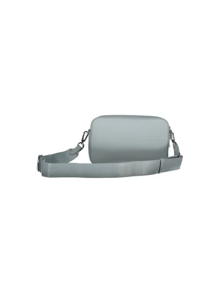 Lniana torebka crossbody Calvin Klein niebieska