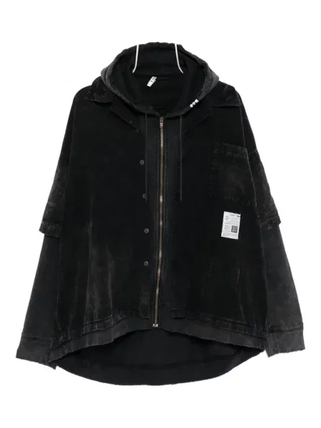 Hanorac cu glugă Maison Mihara Yasuhiro de catifea cord gri