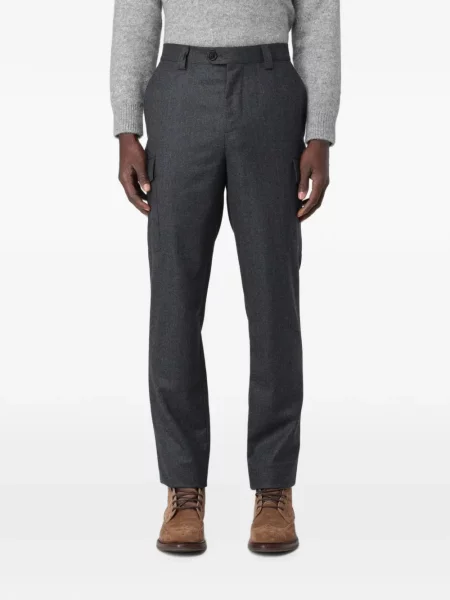 Pantaloni cargo Brunello Cucinelli de lână gri