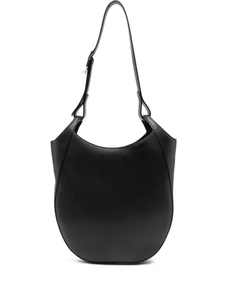 Kožená kožená taška Longchamp černá
