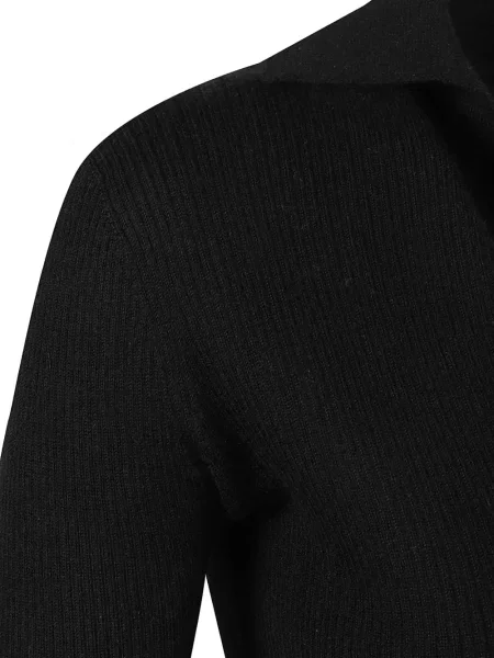 Top Max Mara tricotate cu decolteu în V negru