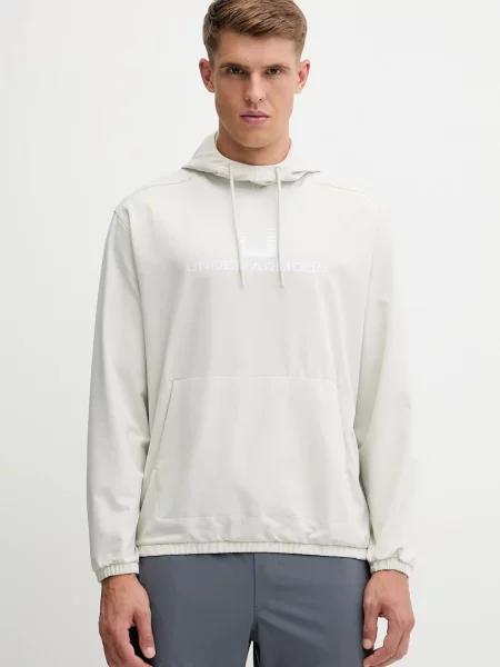 Dukserica Under Armour Unstoppable s kapuljačom s tiskom siva