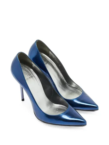 Pantofi cu toc Stuart Weitzman din piele de lac albastru