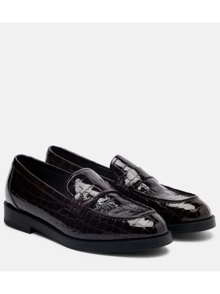 Pantofi loafer Jimmy Choo din piele de lac negru