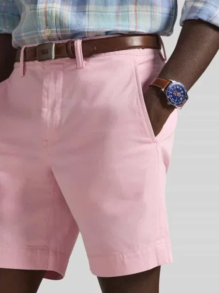 Szorty chinosy o kroju straight fit z mieszanki bawełny Polo Ralph Lauren różowe