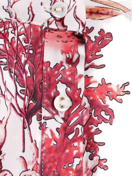 Bluză de mătase Shirtaporter de mătase cu imagine alb