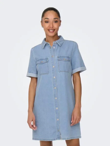 JDY Rochie tip bluză JDYESMEE denim albastru