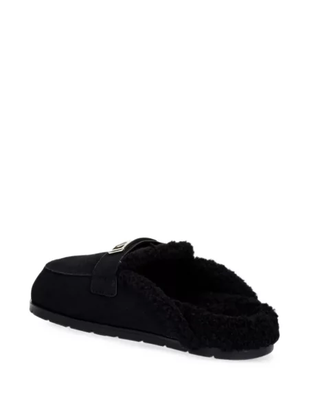 Bačkory Armani Exchange z ovčí kůže s autogramem černé