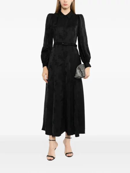 Rochie tip cămașă Needle & Thread din jacard negru