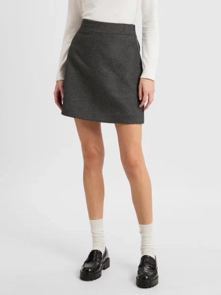 Vila Spódnica z zawartością wełny Viocto Kobiety Sztuczne włókno jednolity 36 szary