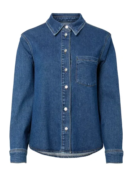 PIECES Bluză PCSILKE închis albastru