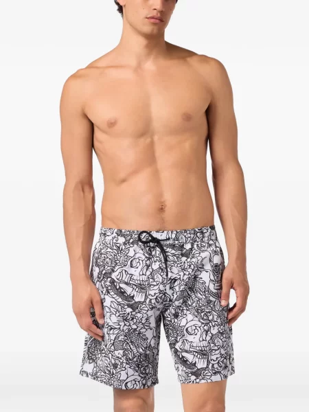 Slip de baie Philipp Plein alb