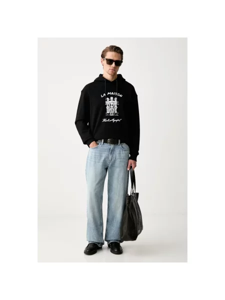 Bluza z kapturem Karl Lagerfeld z kapturem czarna