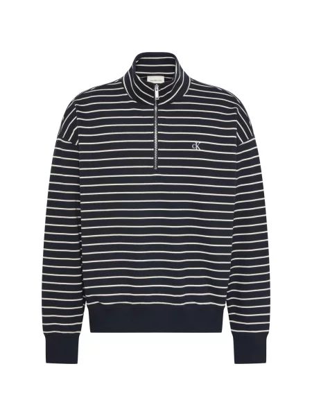 Pulover Calvin Klein Jeans cu dungi negru