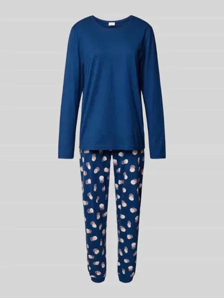 Mey Piżama Z Serii Scribbled Dots blau niebieska