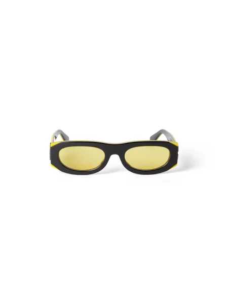 Off White Akcesoria unisex Czarny ONE SIZE Czarne/Jasnożółte Kocie Okulary Orlando białe