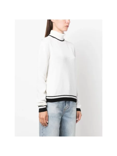Dzianinowy sweter z golfem Msgm do golfa biały