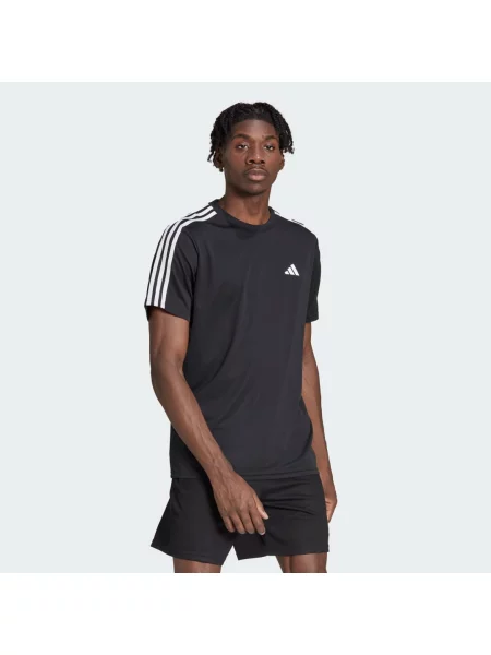 Koszulka Adidas w paski na siłownię biała