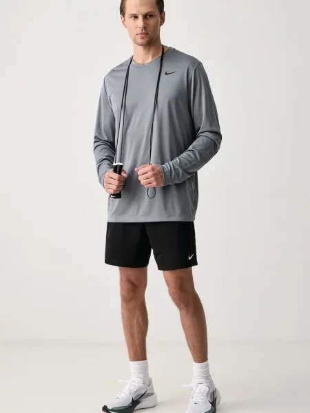 Nike tréningové tričko s dlhým rukávom pánske Dri-FIT sivá