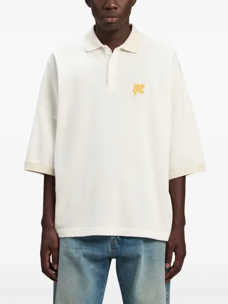 Raštuotos polo marškinėliai Palm Angels balta