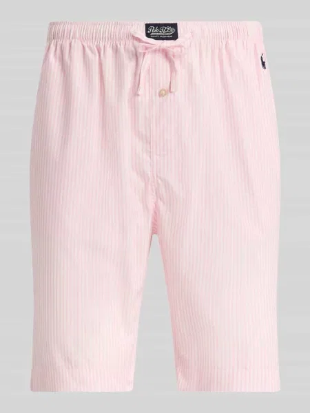 Szorty od piżamy z tunelem z czystej bawełny Polo Ralph Lauren Underwear różowe