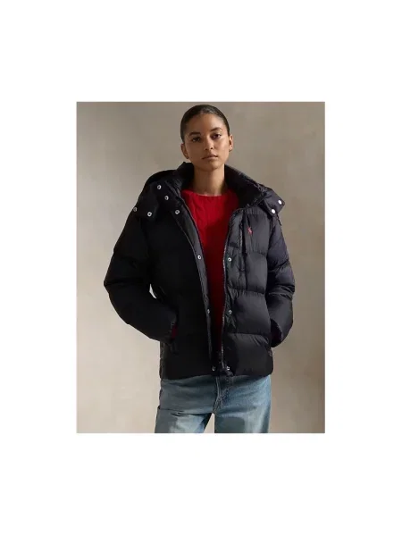 Kurtka puchowa z krytym zamkiem błyskawicznym i wpuszczanymi Polo Ralph Lauren niebieska