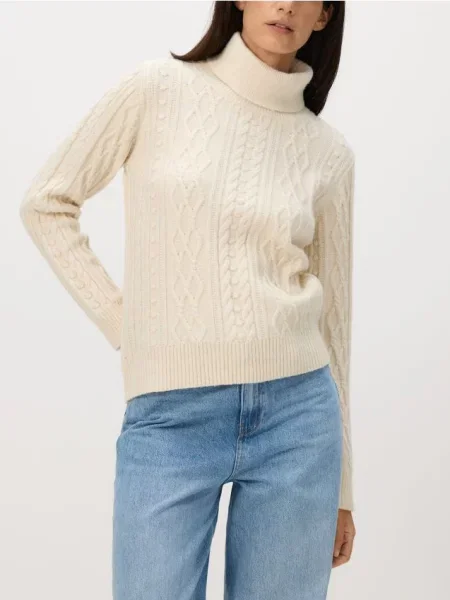 Reserved Джемпер з візерунком «косичка» нюдовий 