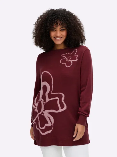 SHEEGO Pulover bordeaux roșu