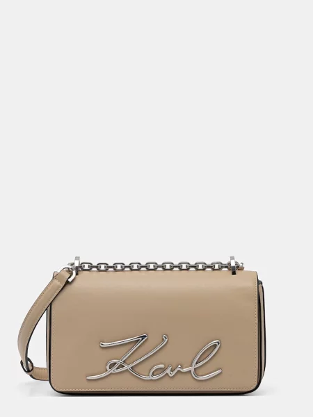 Karl Lagerfeld geantă crossbody pentru femei din piele K/SIGNATURE bej
