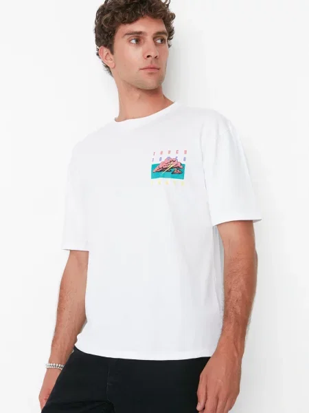 Tricou Trendyol cu imagine alb